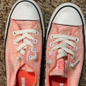 Neon coral Converse